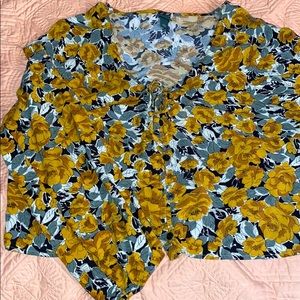 Crop top scrunch long sleeve